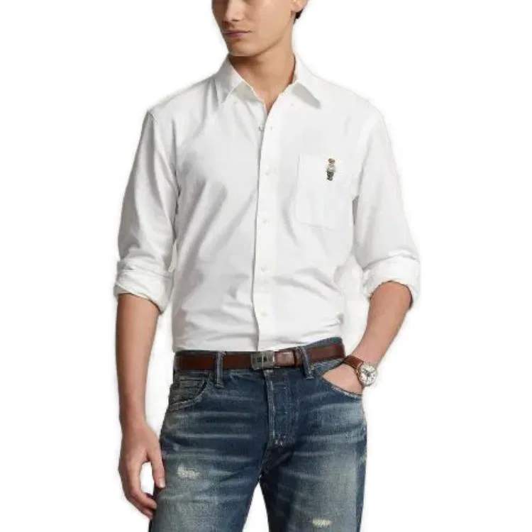 Мужская рубашка Polo Bear с принтом Classic Version Polo Ralph Lauren, White — фото 3