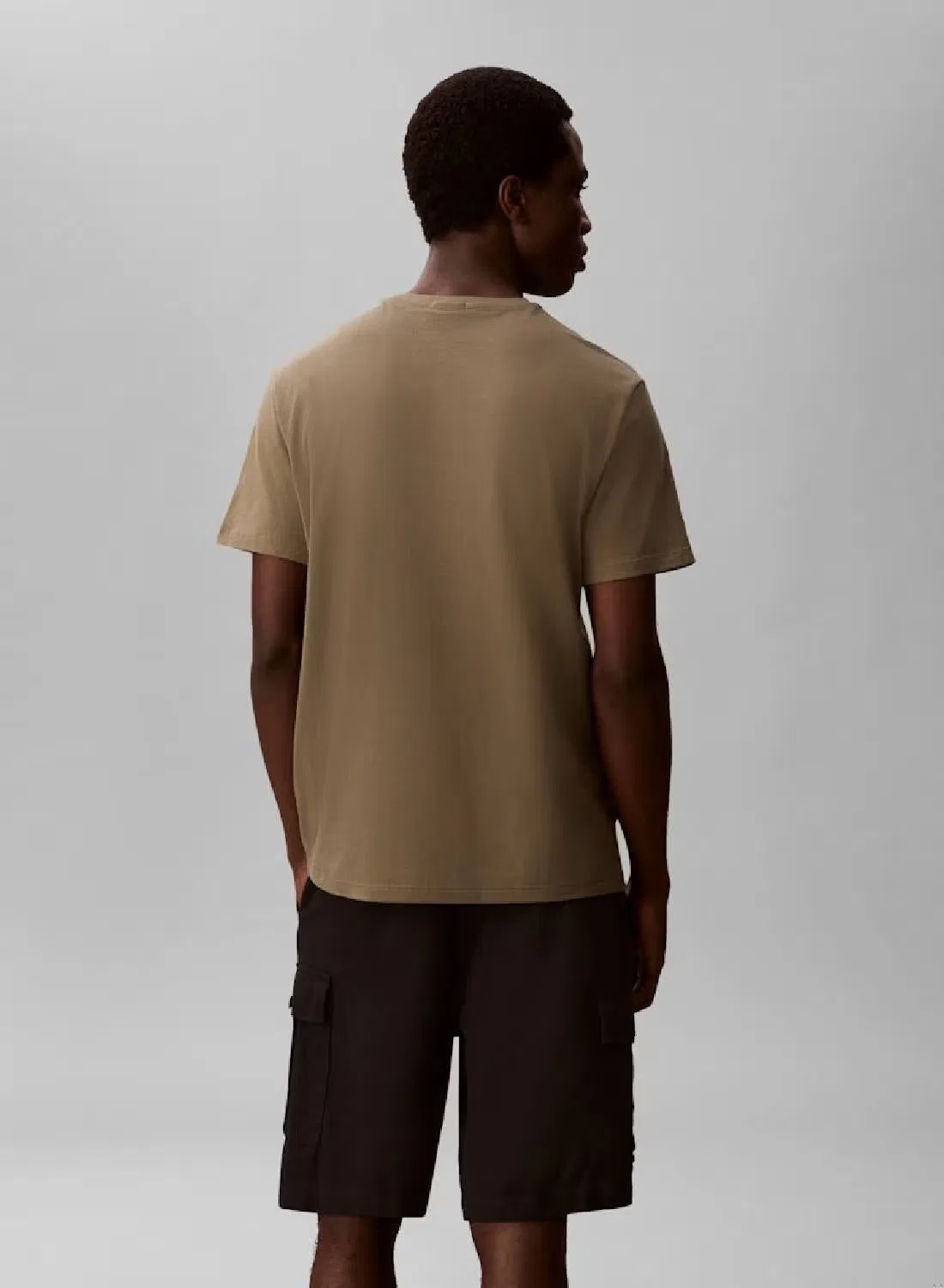 Футболка с микрологиком, Calvin Klein, оливковый — фото 3