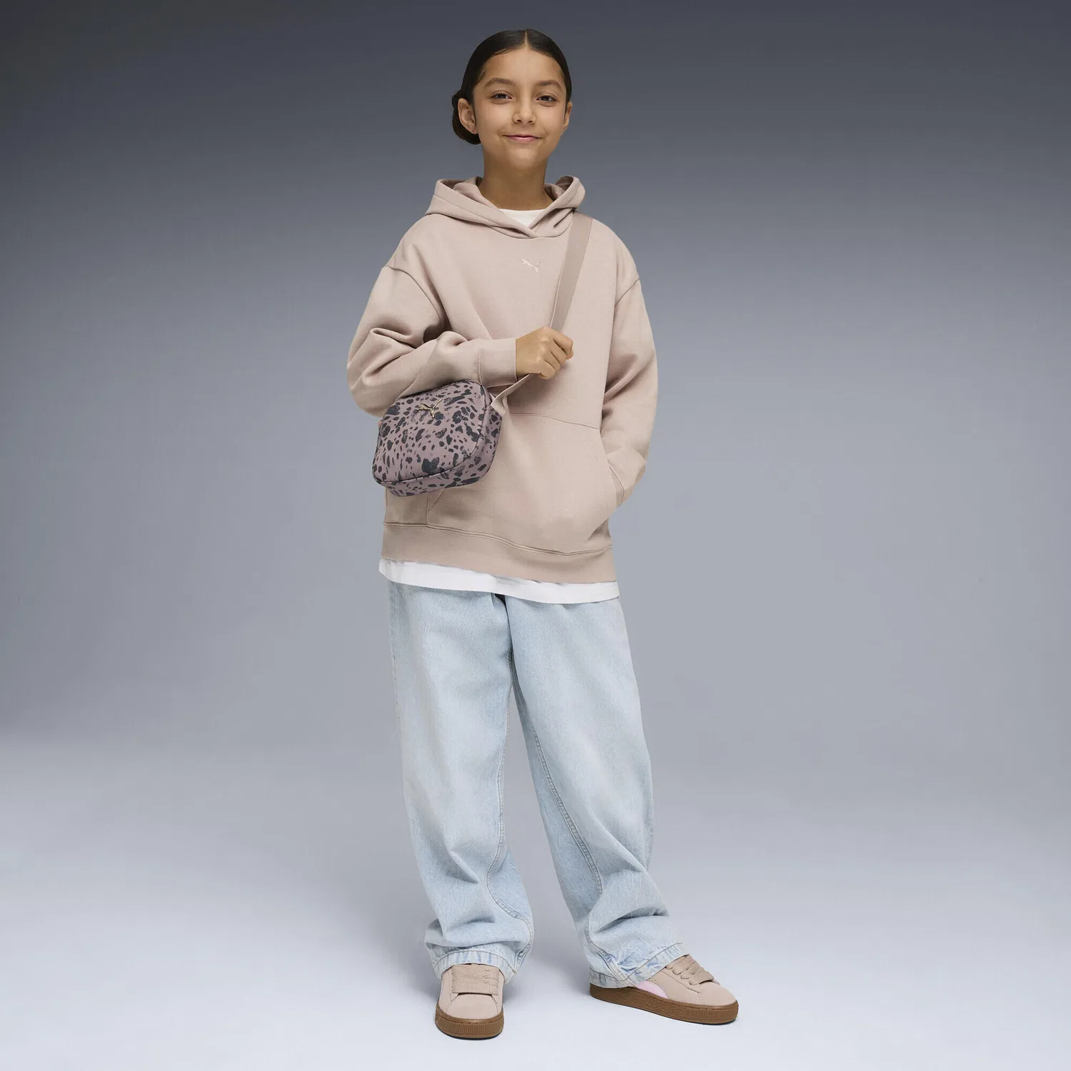 Детское худи из флиса с капюшоном Essentials Fleece Relaxed Hoodie Puma, Beige — фото 4