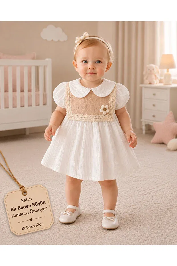 Детское платье для девочек хлопковое Bebexo Kids, White