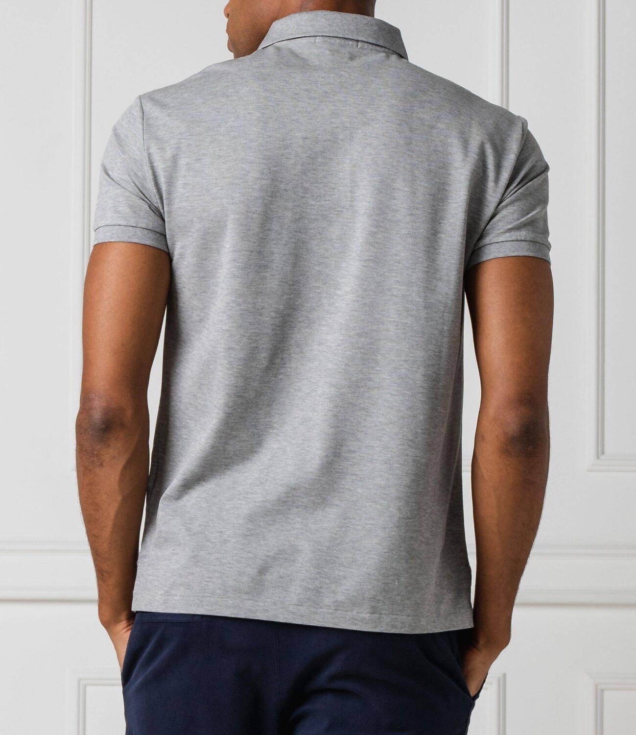 Поло POLO RALPH LAUREN slim fit pique, серый — фото 4