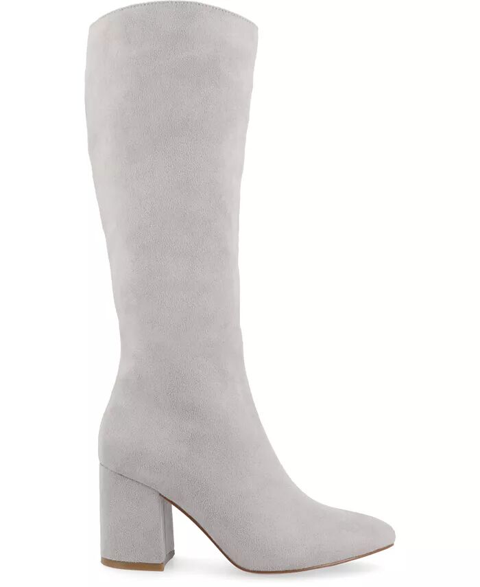 Женские сапоги Ameylia Wide Width Wide Calf Heel с высокими коленями Journee Collection, серый — фото 2