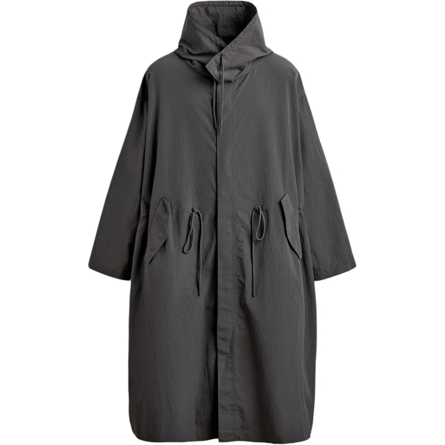 Мужское пальто-парка с капюшоном, средний серый, ZARA, Medium Gray