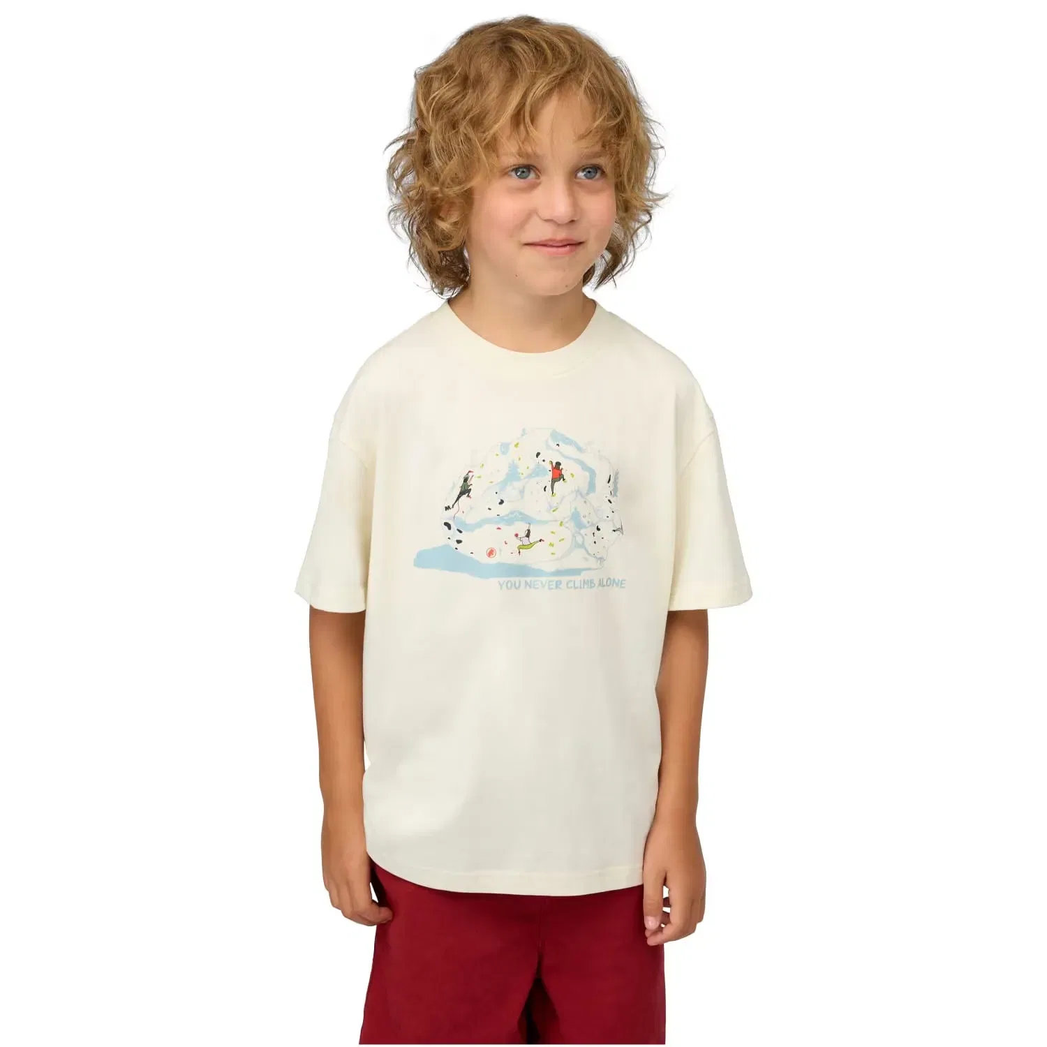 Детская футболка для мальчиков хлопковая BASE CLIMBING KIDS Mammut, Blanco