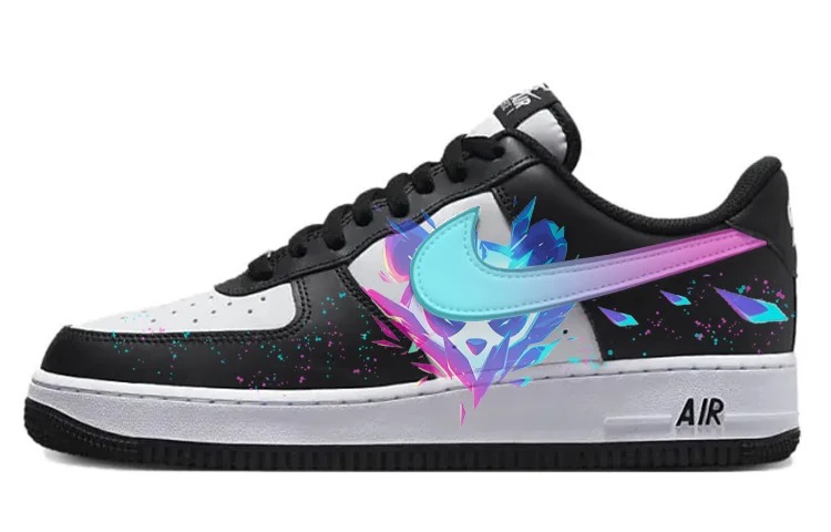 

Кастомизированные кроссовки Nike Air Force 1 Skateboard Shoes Unisex, черный/белый