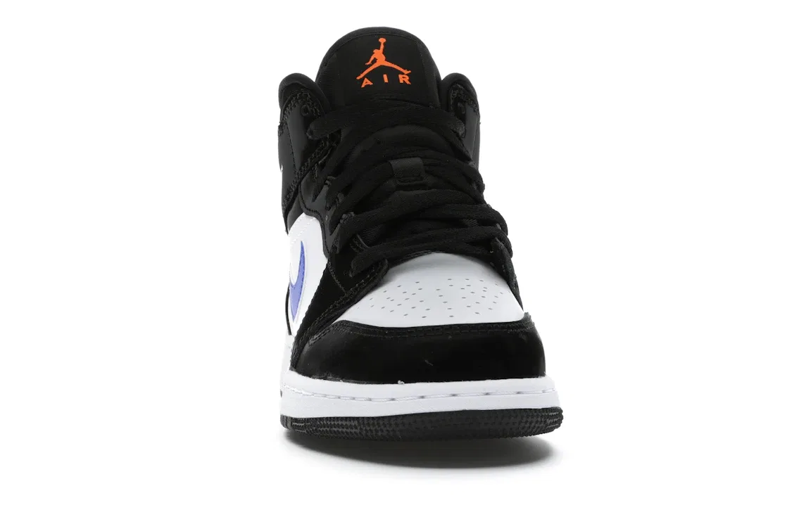 Детские кроссовки для мальчиков с кожаными накладками Jordan 1 Mid Jordan, Black/Racer Blue-White — фото 2