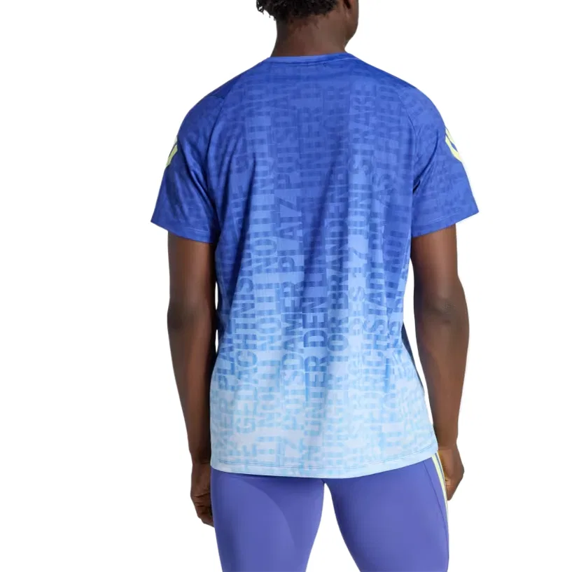Мужская футболка для бега с круглым вырезом Double Indigo/Crystal Sky Adidas, Double Indigo/Crystal Sky — фото 4