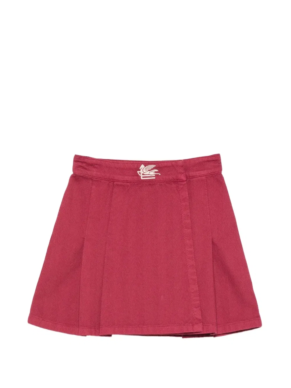 Тканая юбка с вышивкой Pegaso Etro Kids, красный