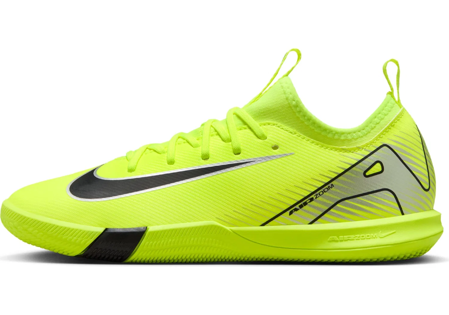 Детские футбольные бутсы для мальчиков с улучшенной амортизацией Zoom Vapor 16 Academy IC NIKE, Volt Black