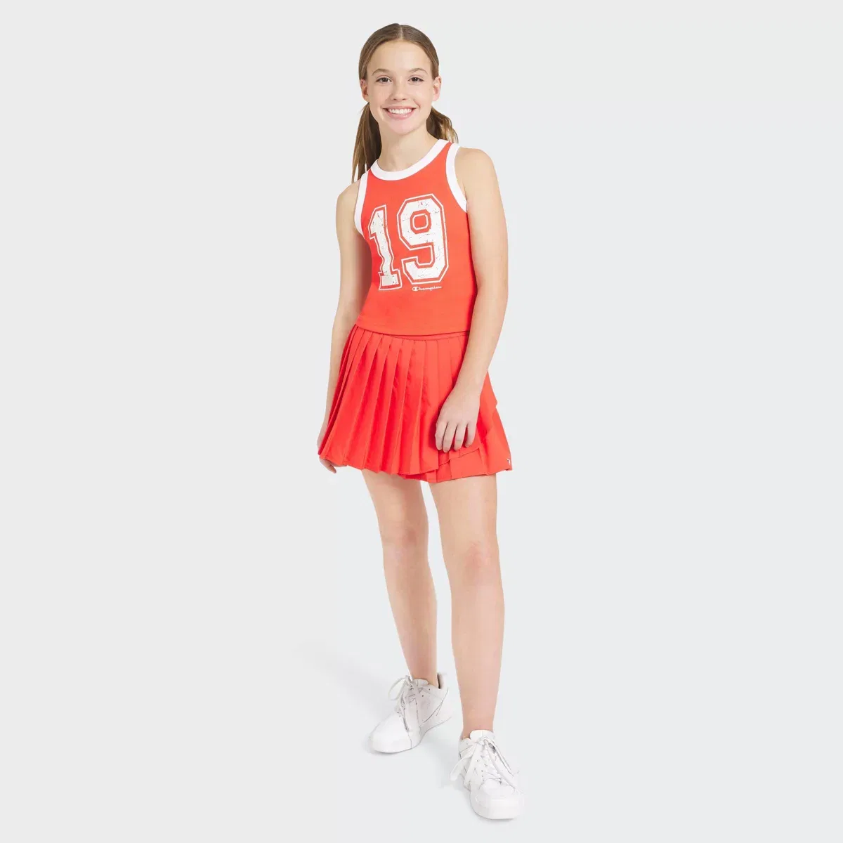 Детский топ на тонких бретелях с высоким воротом KIDS CHAMPION, Red