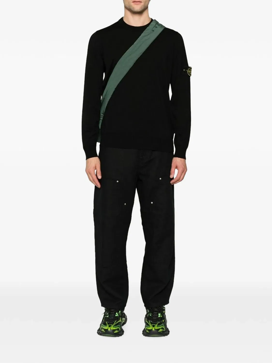 Свитер с круглым вырезом из RWS-шерсти Stone Island, черный — фото 4