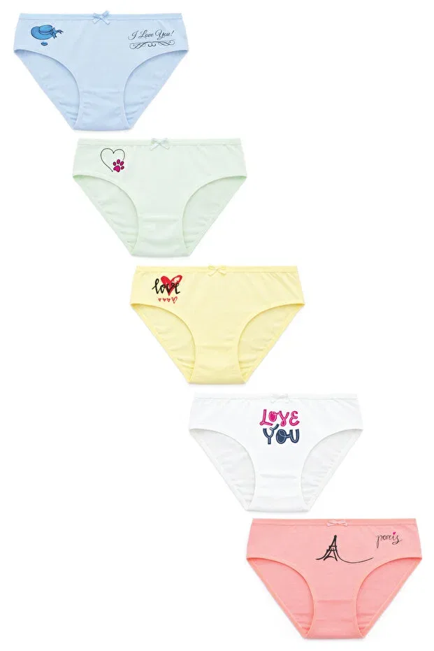 Детские трусы для девочек 5-пак с принтом Biyokids, Multicolor