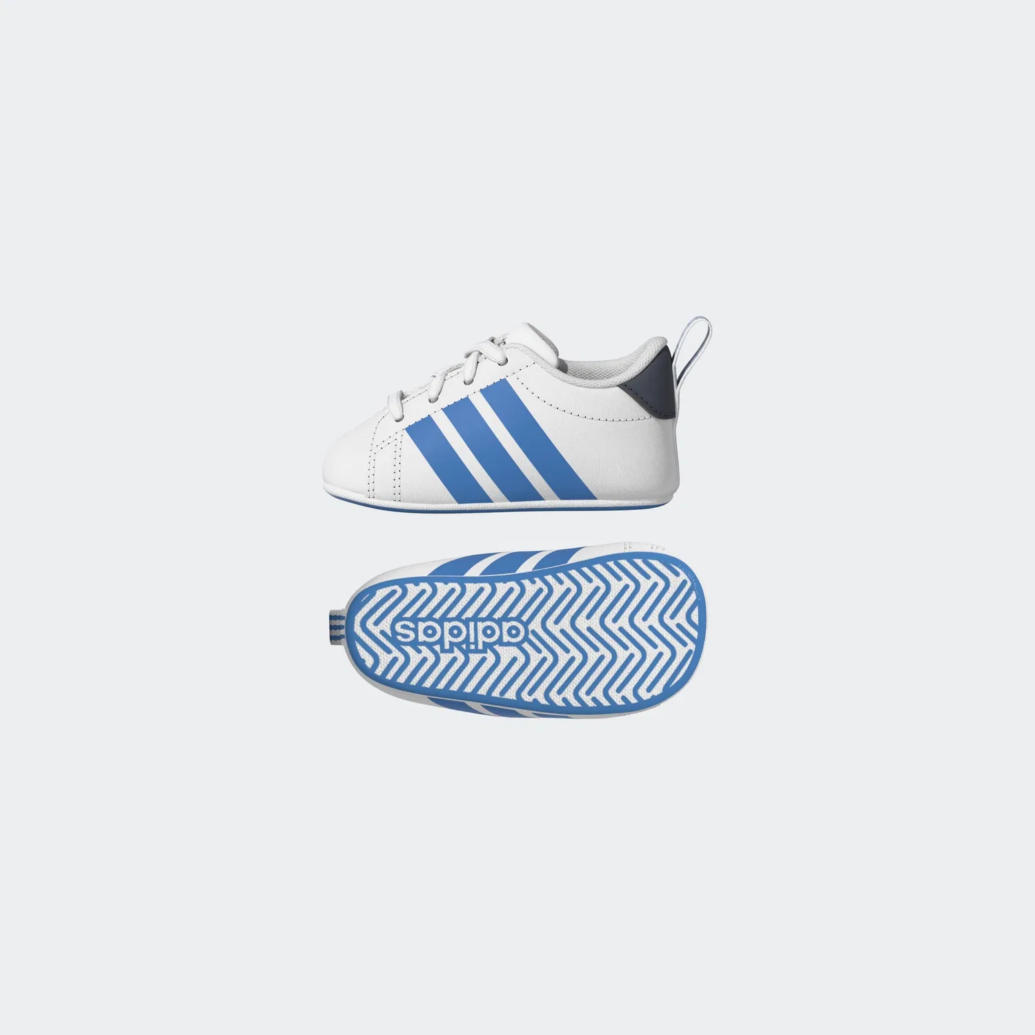 Детские кроссовки для ползания Grand Court Adidas Sportswear, Cloud White/Lucid Ray Blue/Aurora Onix — фото 3