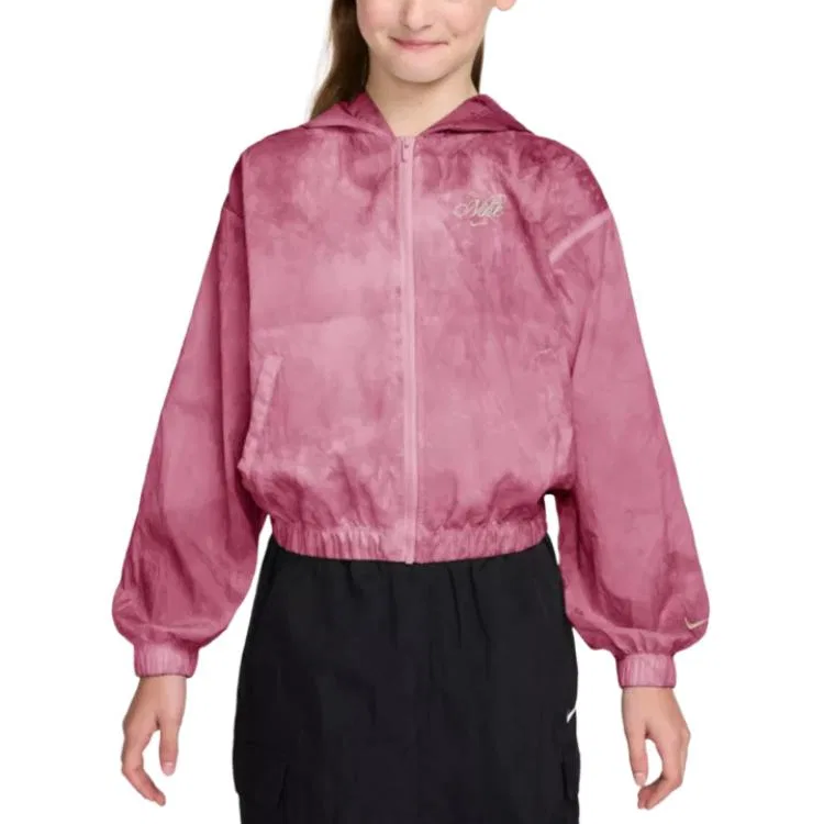 Детская куртка из спортивной ткани с принтом Nike, Pink Peony