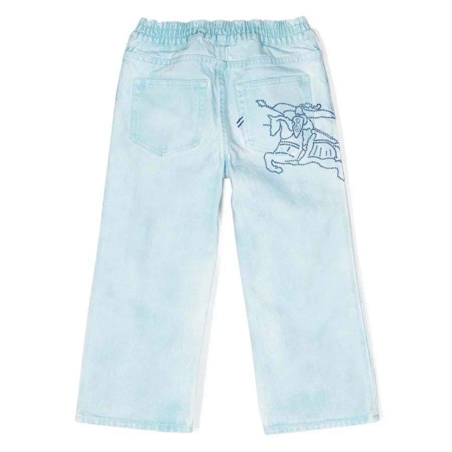 Джинсы для мальчика с пайетками и клешем Burberry, Cloud Blue — фото 2