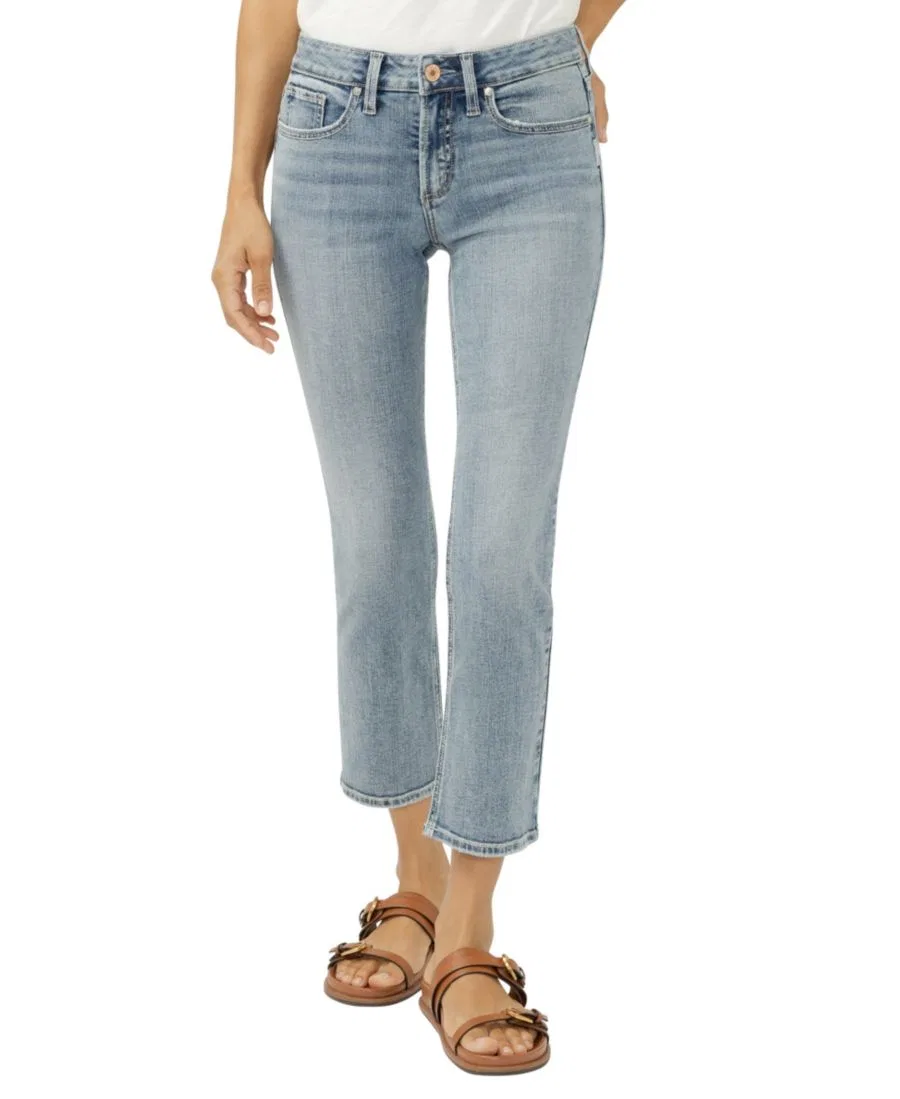 Джинсы прямого кроя с укороченной длиной Suki Mothers Beach Silver Jeans Co