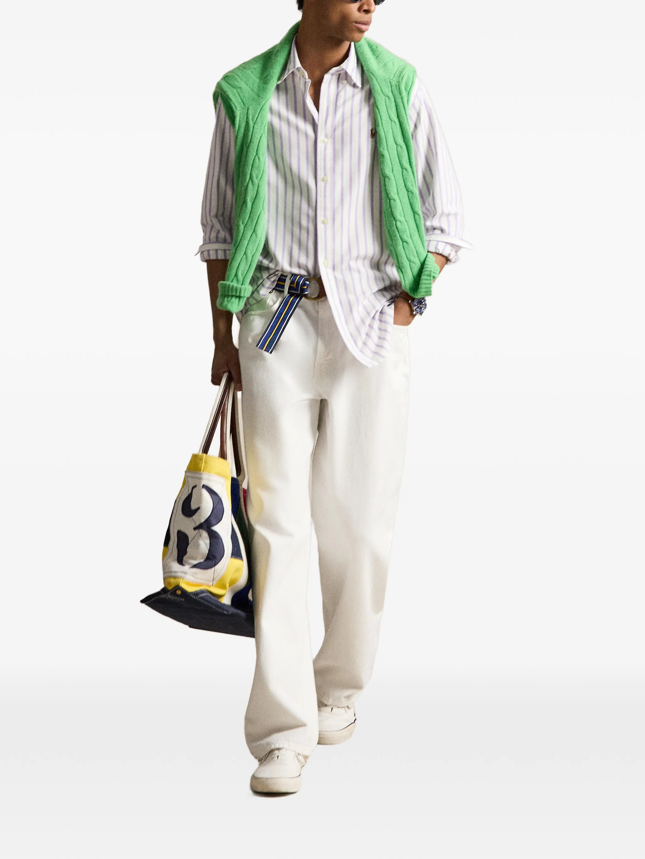 Рубашка Polo Ralph Lauren Striped, лиловый/белый — фото 2