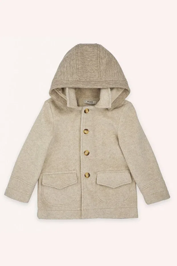 Детское пальто с капюшоном Panço, Beige