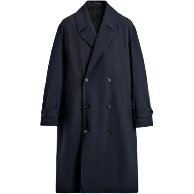 Мужской тренчкот с лацканом Sea Blue ZARA, Sea Blue