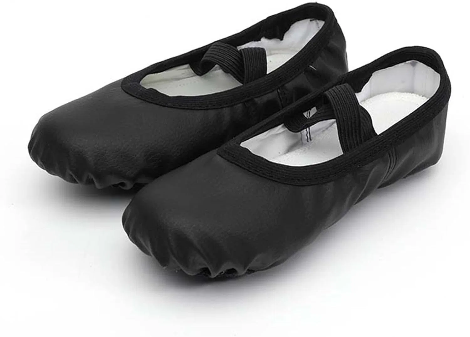 Детские балетки для девочек из кожи с мягкой подошвой, Black — фото 3