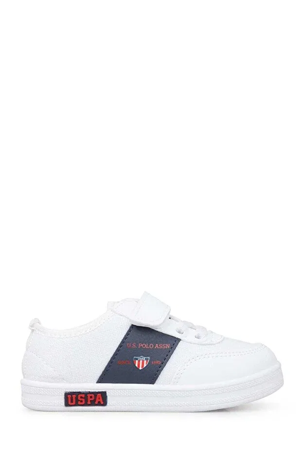 Детские кеды для мальчиков текстильные на шнуровке U.S. Polo Assn., White