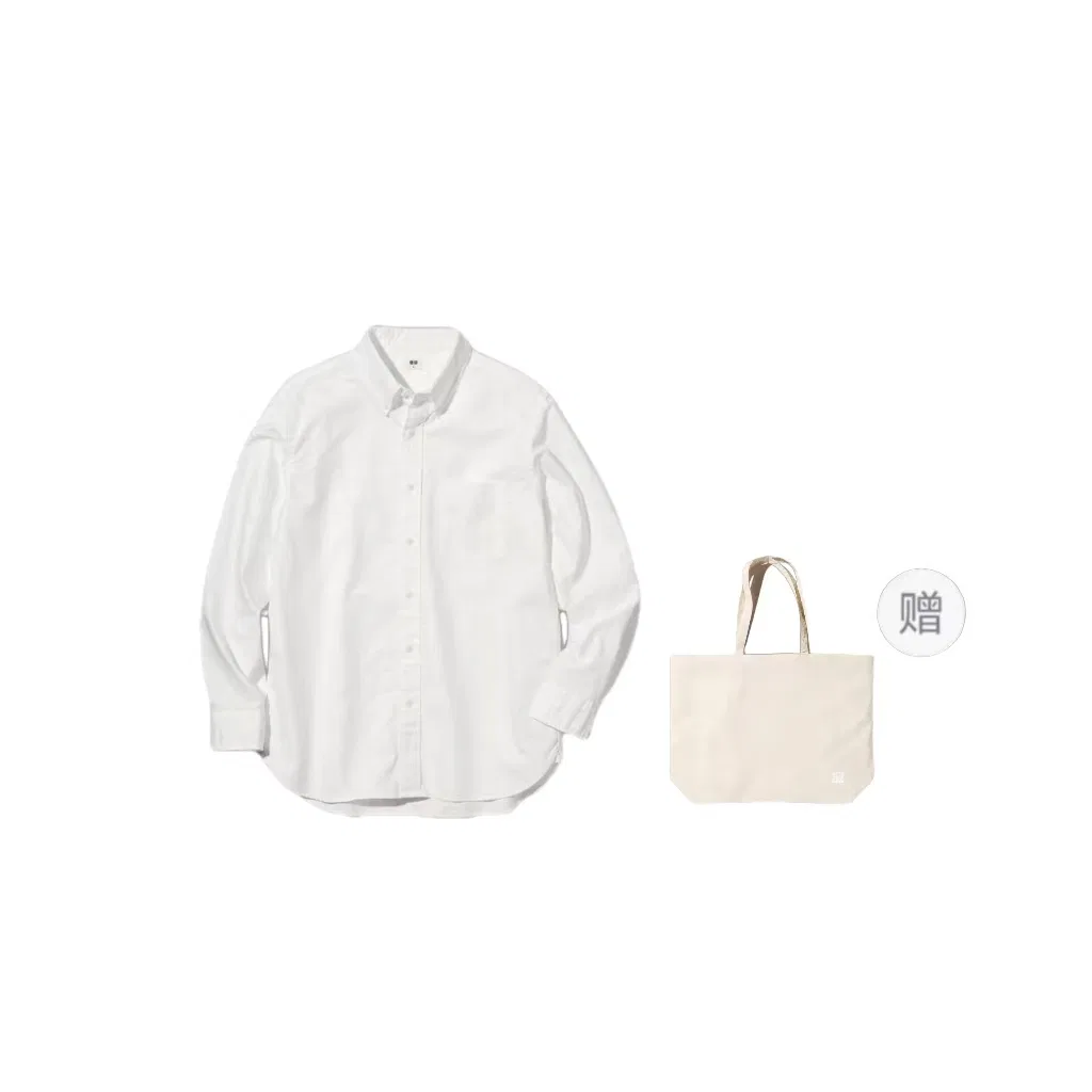 Рубашка повседневная Unisex, UNIQLO, Ivory