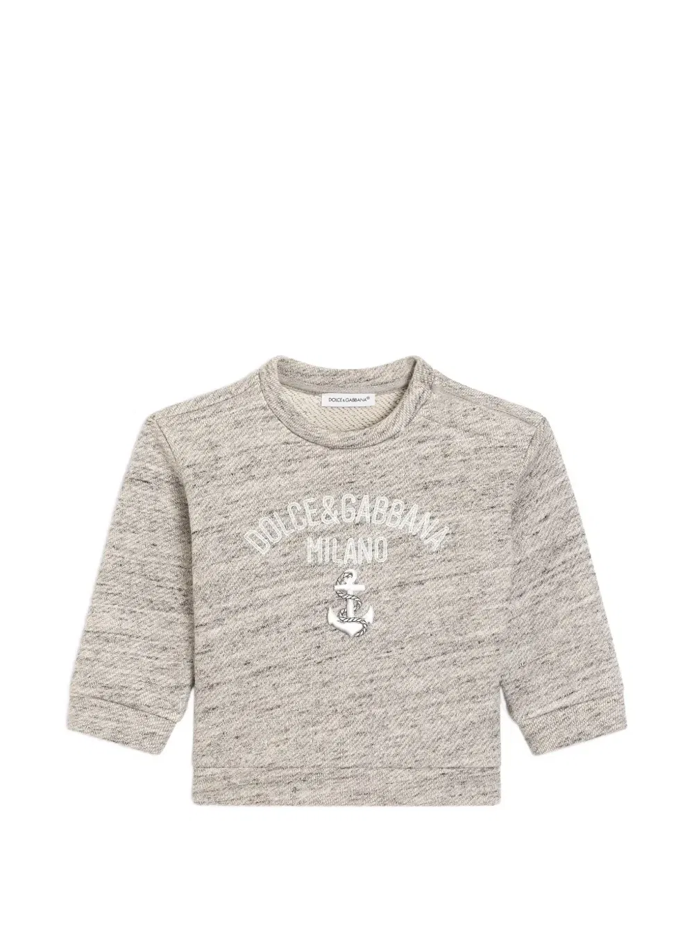 Хлопковый свитшот с логотипом Dolce & Gabbana Kids, серый