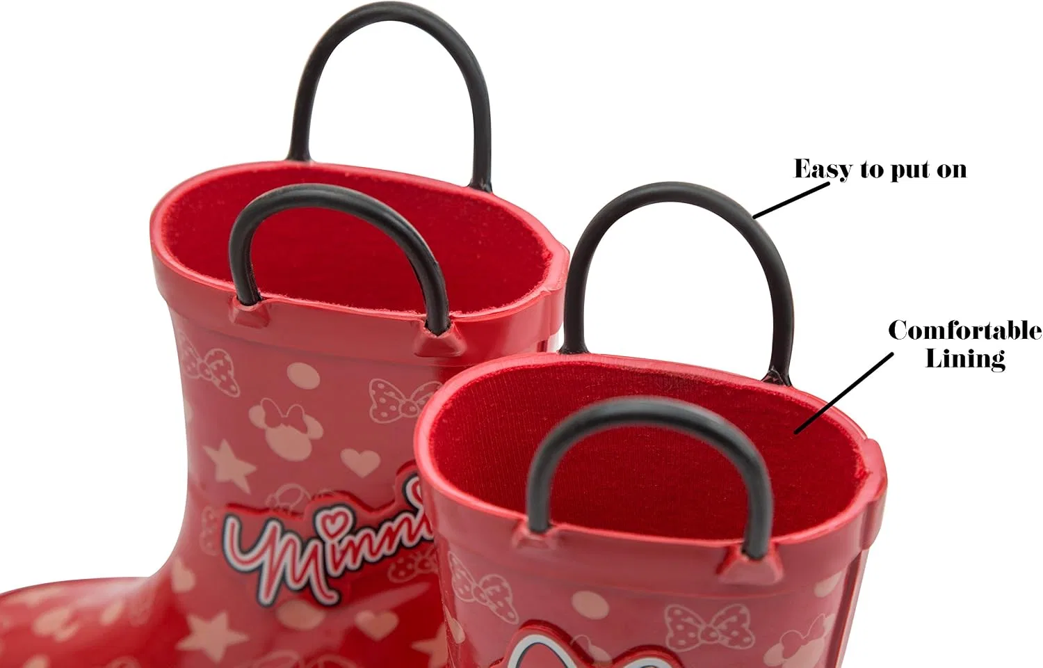 Детские резиновые сапоги с принтом Minnie Mouse and Mickey Mouse Disney, Red Minnie Mouse — фото 3