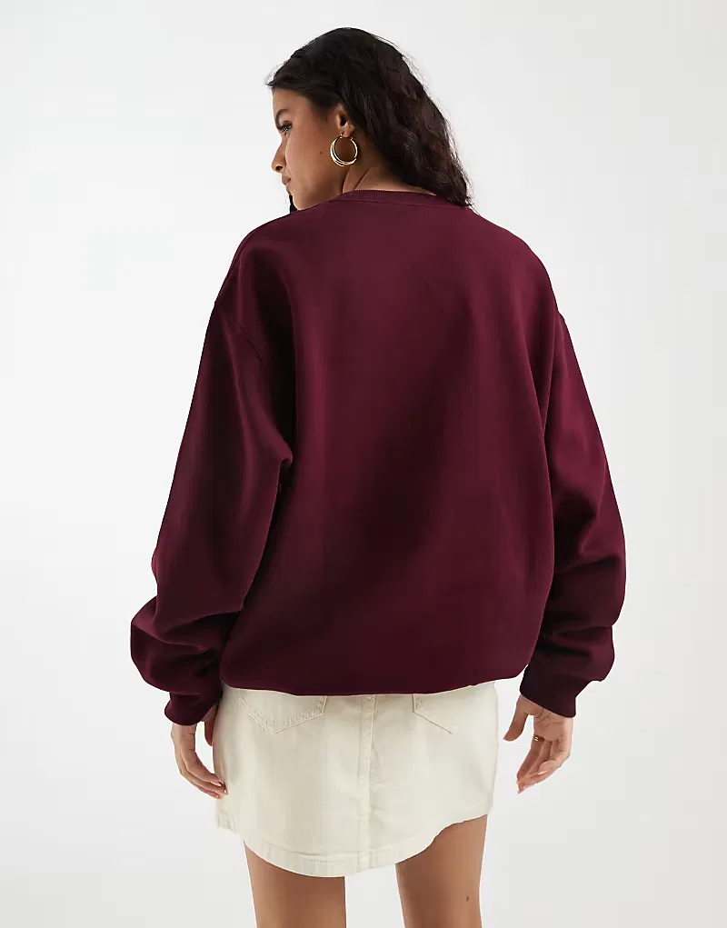 Толстовка Adidas Originals Essential Oversized, бордовый — фото 4