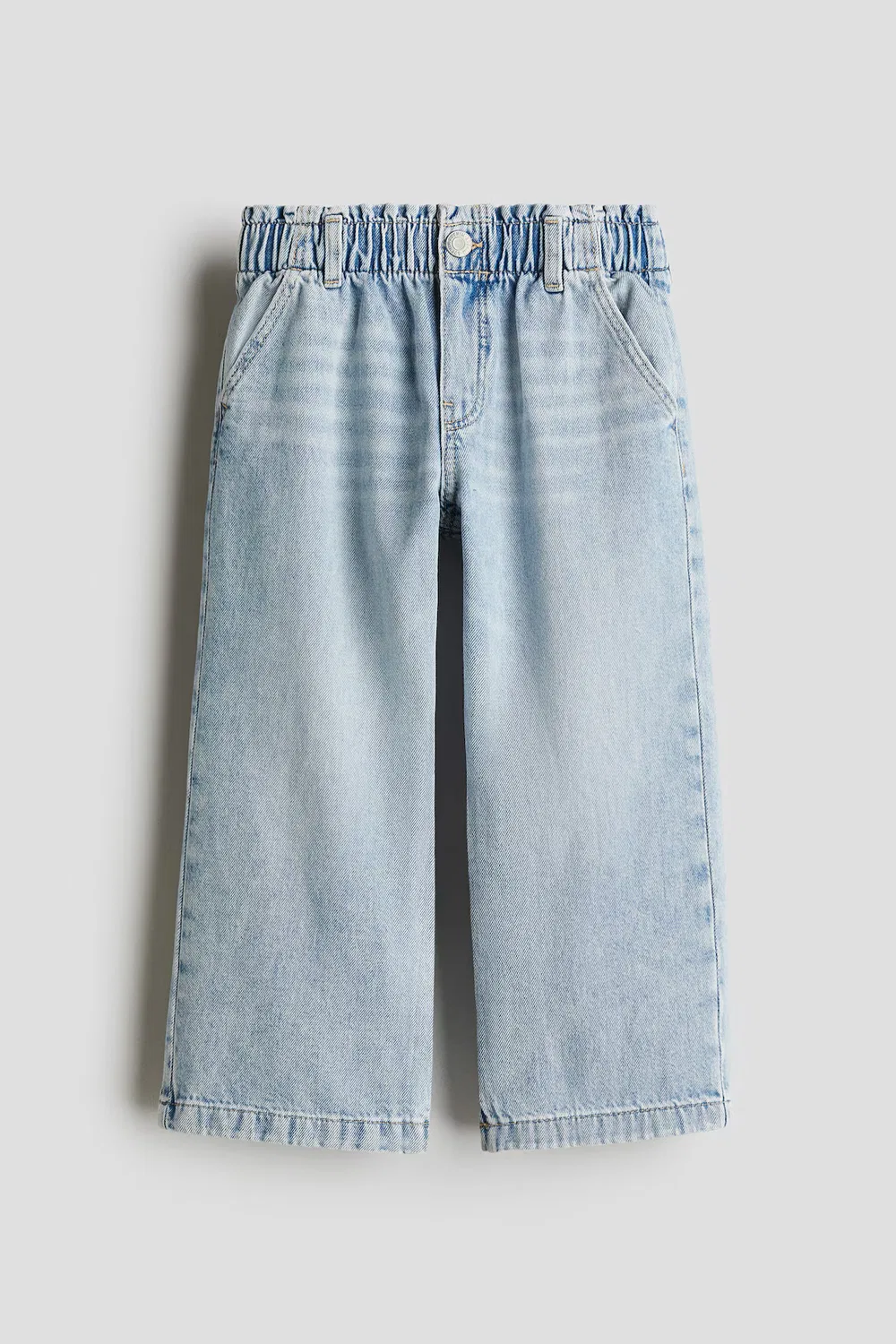 Джинсы с широкими штанинами и поясом-кулиской H&M, Helles Denimblau — фото 4