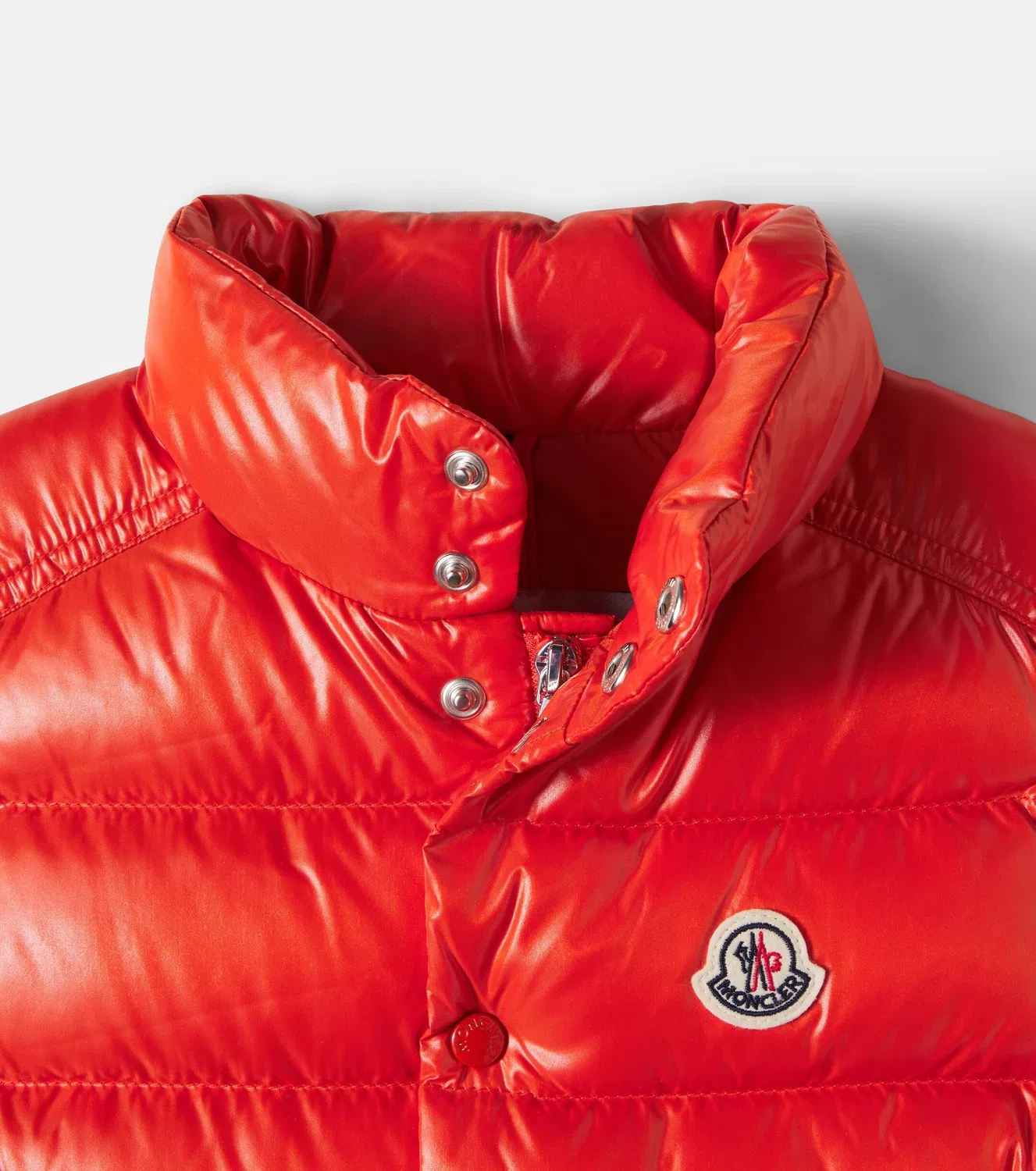 Пуховой жилет с наполнителем из пуха и пера Moncler Enfant, оранжевый — фото 4
