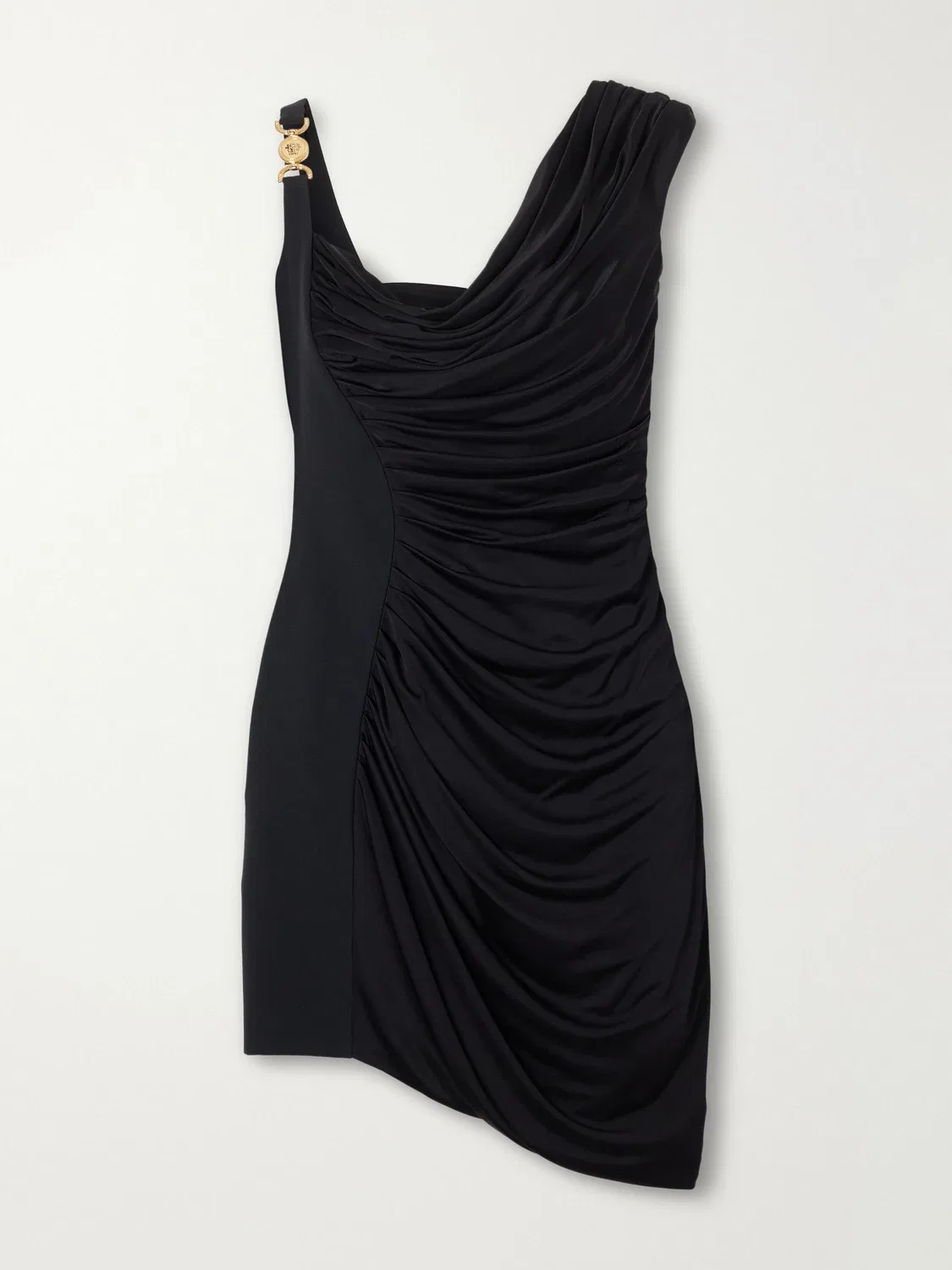 Платье мини с драпировкой Versace, черный