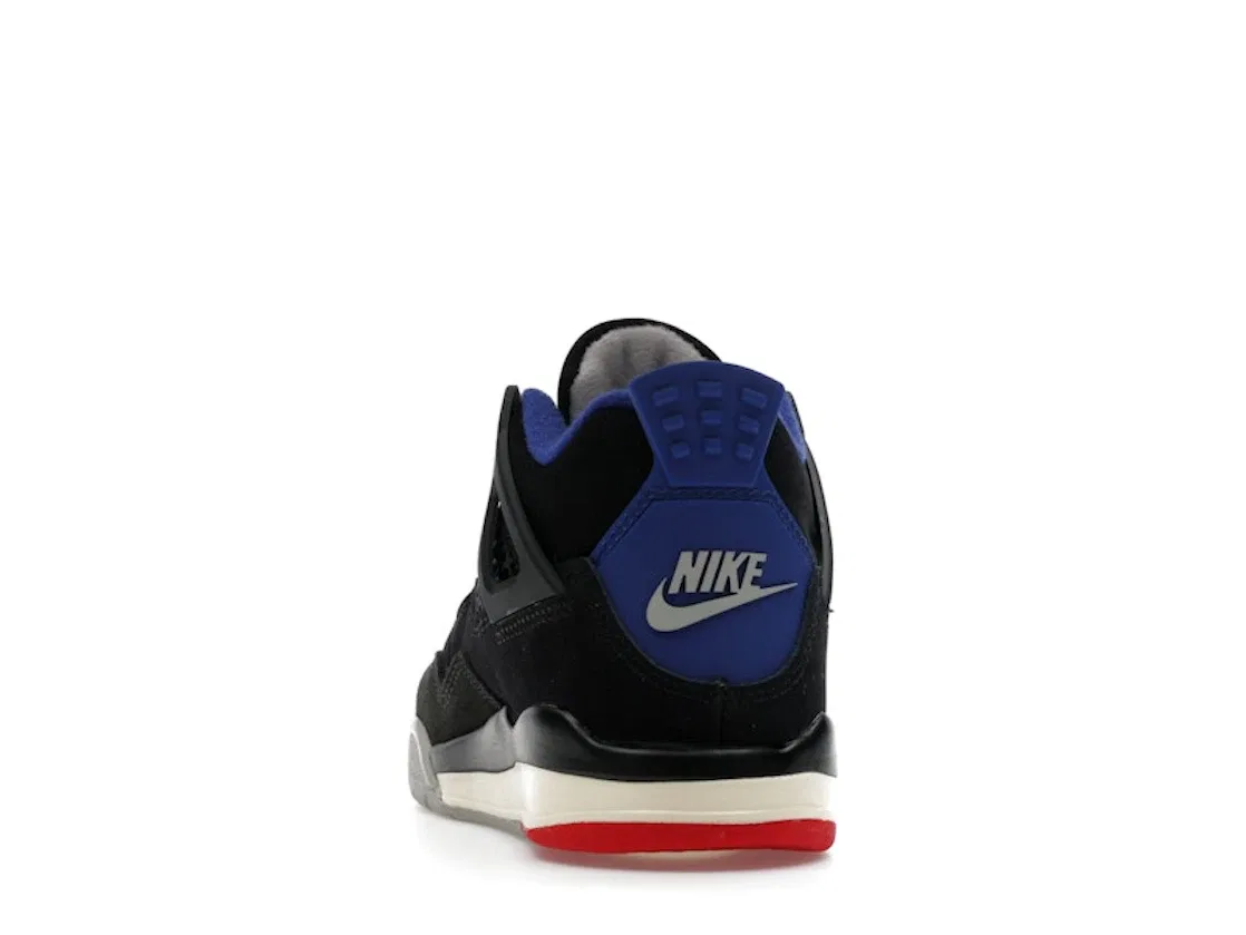 Детские кроссовки Lifestyle с верхом из кожи и текстиля Jordan 4 Retro Jordan, Black/Fire Red/Deep Royal Blue/Dark Smoke Grey/Tech Grey — фото 4