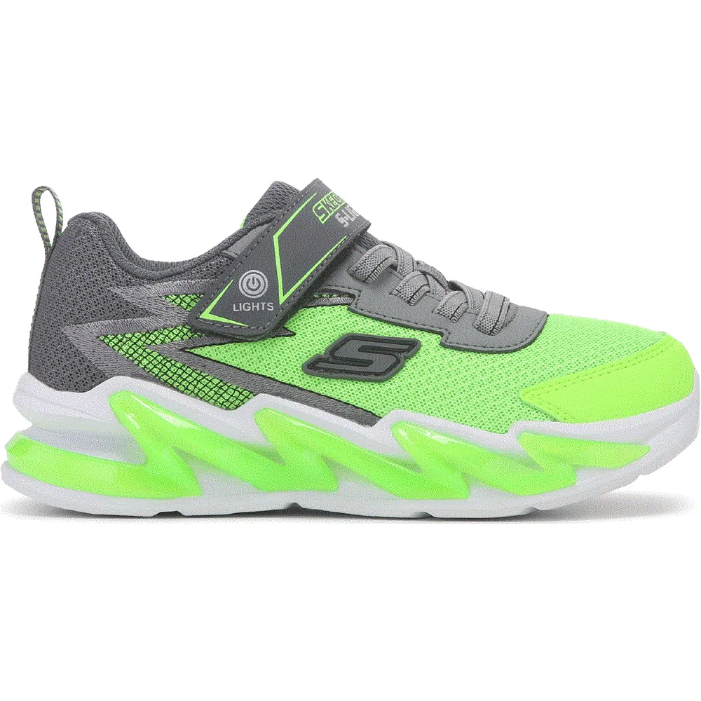 Детские кроссовки с подсветкой Light Surge Skechers, Charcoal/Lime — фото 2