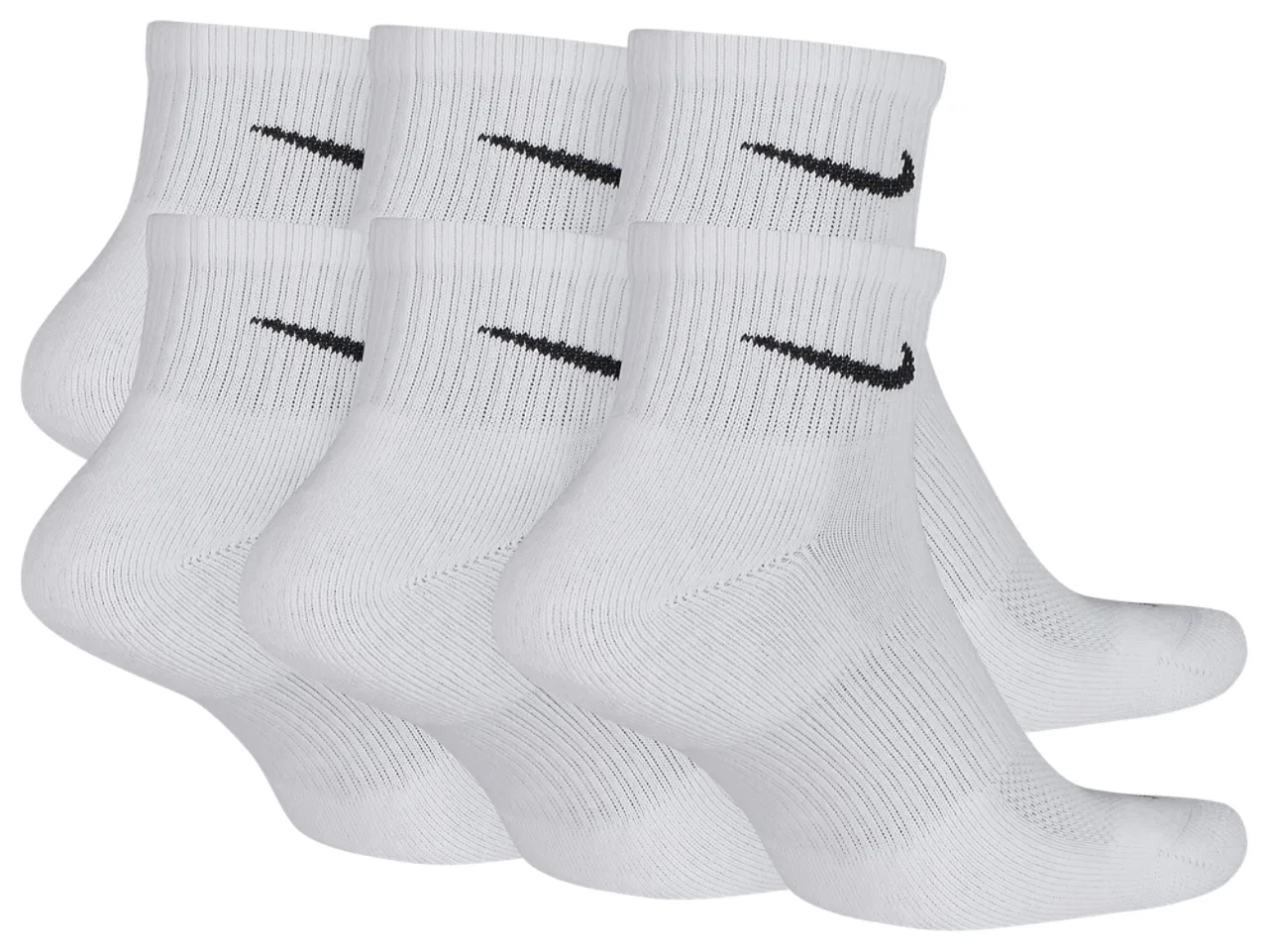 Носки для мужчин 6 Pack Dri-FIT Plus Quarter Nike, белый/черный — фото 3