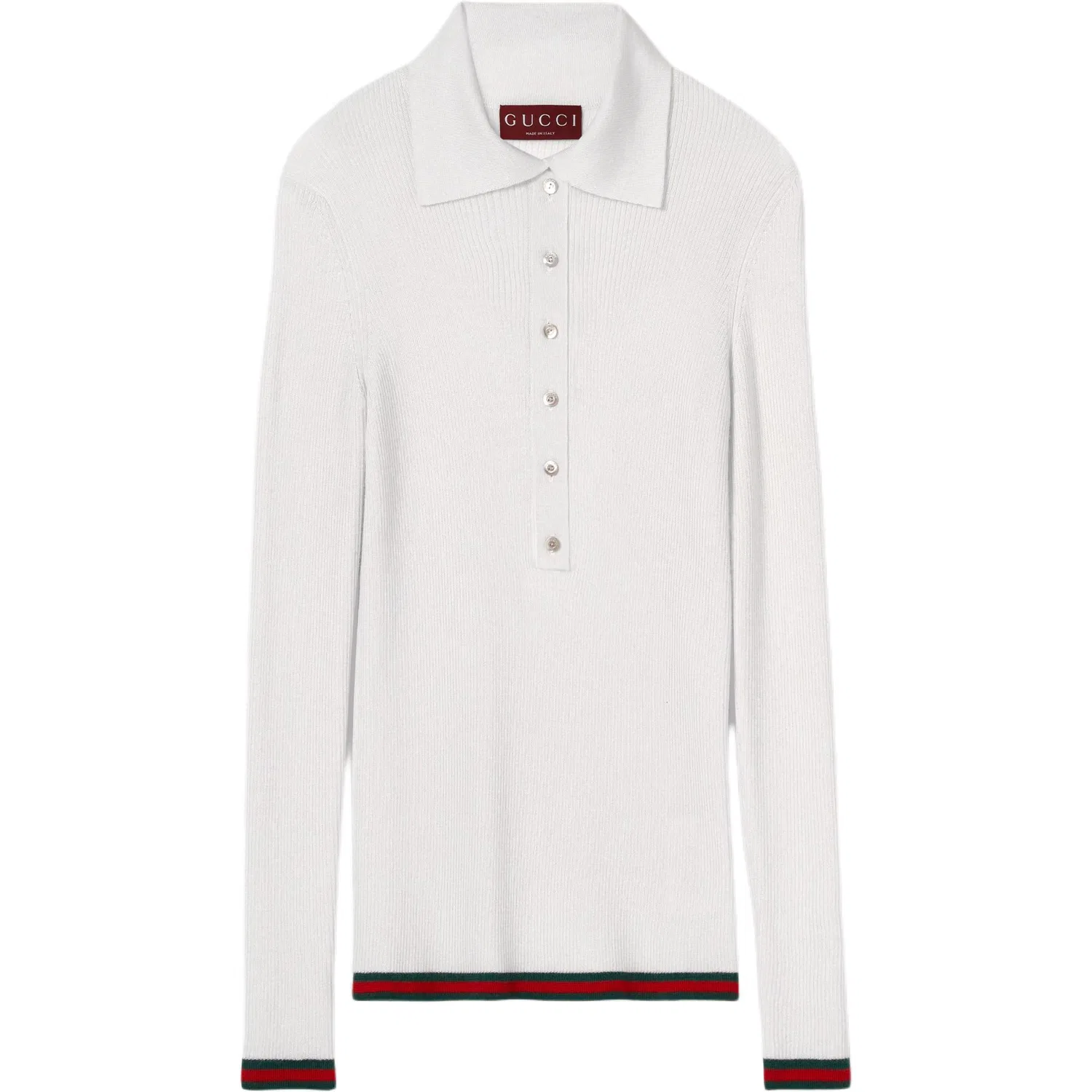 Женское поло GUCCI Web Stripe Polo Top, White