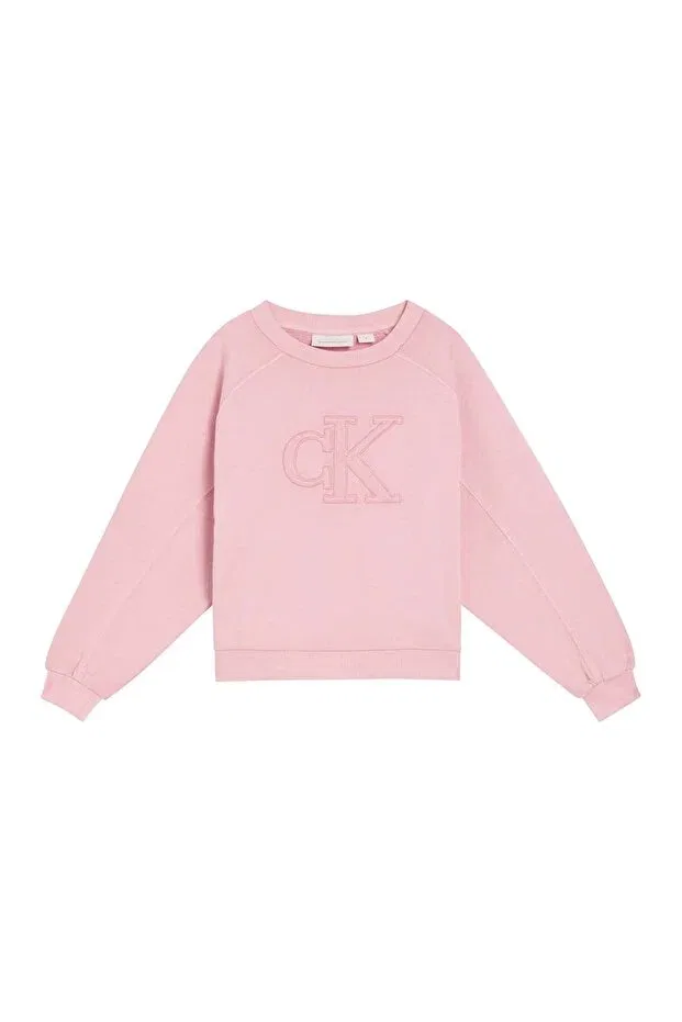 Детские свитшот для девочек с принтом Girl'S sweat lvcksjb22g Calvin Klein, Pink