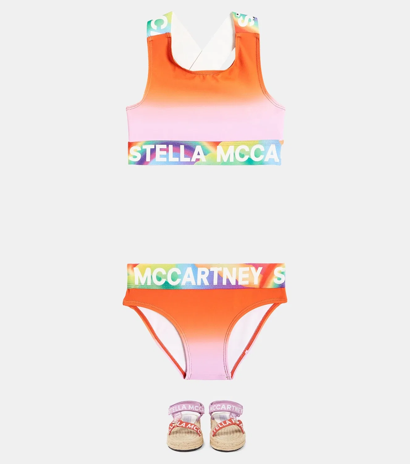 Раздельный купальник с принтом тай-дай Stella Mccartney Kids, мультиколор — фото 2