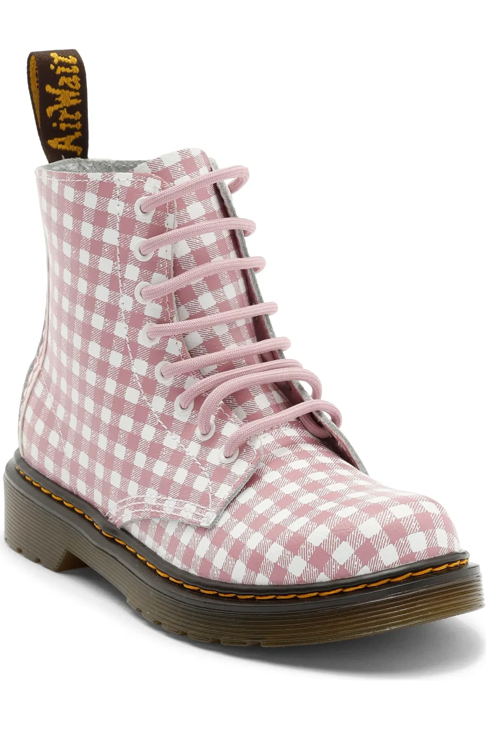 Детские ботинки Dr. Martens 1460 в клетку, White Dusty Rose