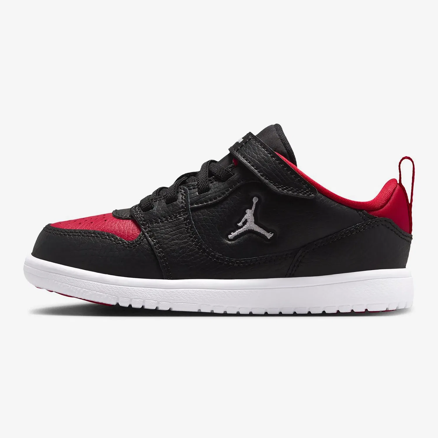 Детские низкие кроссовки Jordan Court Connect, Black/Red — фото 2