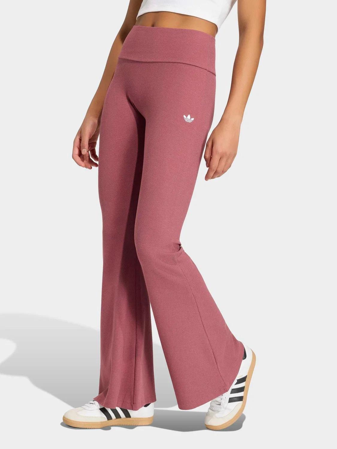 Леггинсы Essentials Rib Flared, adidas Originals, коричневый