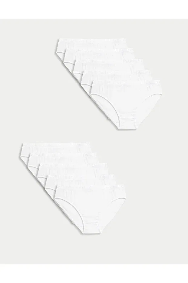 Детские трусы для мальчиков хлопковые комплект из 10 штук Marks & Spencer, White