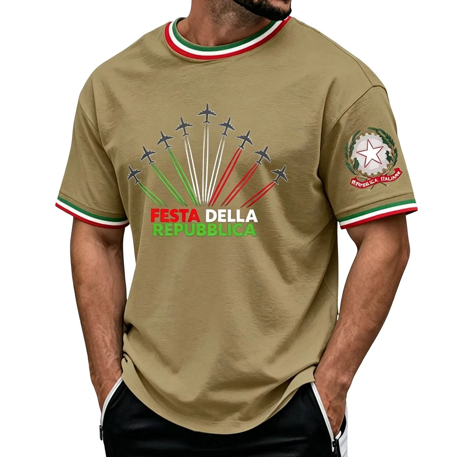 Мужская футболка с принтом Italian Liberation Day Commemorative, D-army Verde