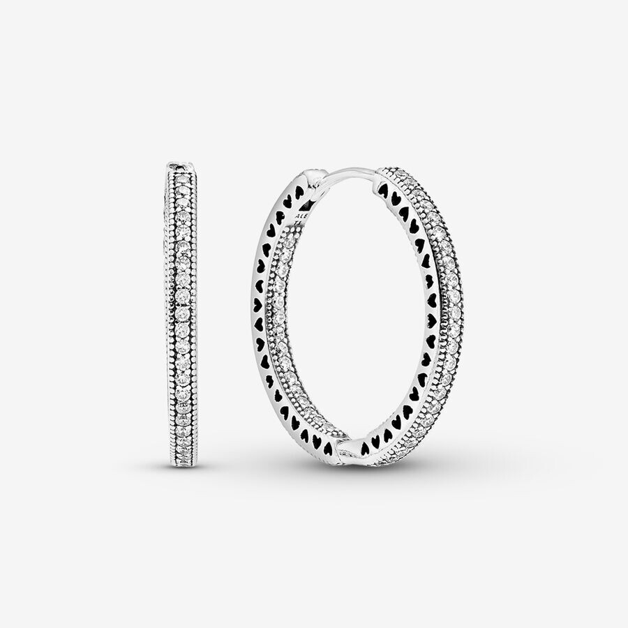 

Серьги Pandora Sparkle and Hearts, серебро
