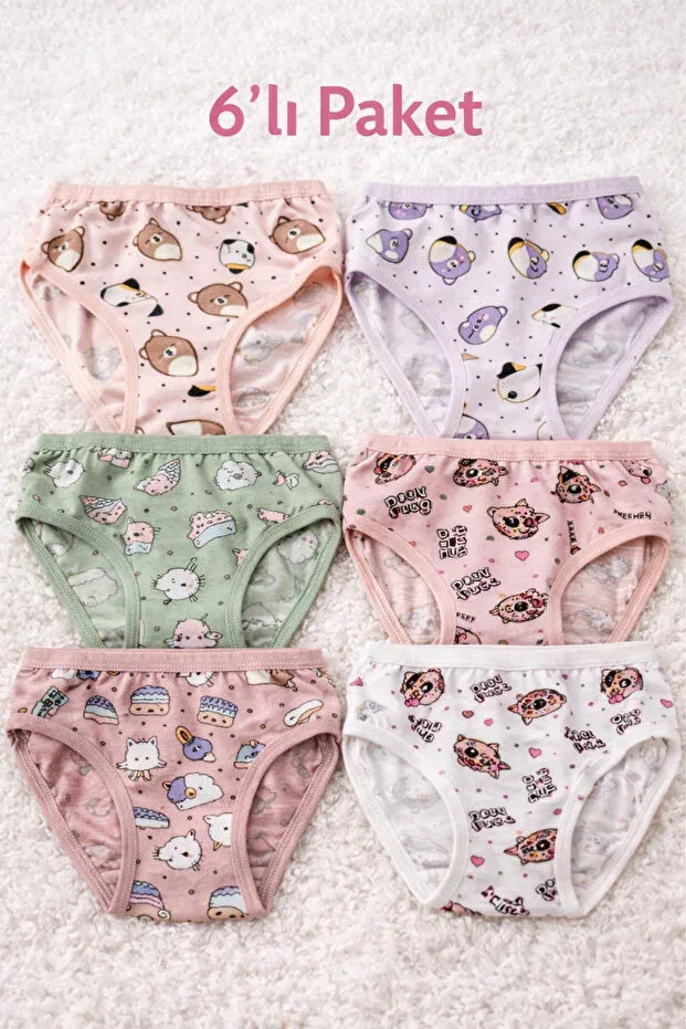 Детские трусы для девочек с принтом Bulut Anne Ve Çocuk, Multicolor