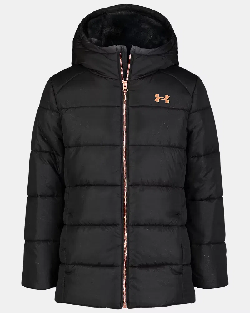 Парка для девочек утепленная с флисовой подкладкой UA Willow UnderArmour, Black/Metallic Rose Gold