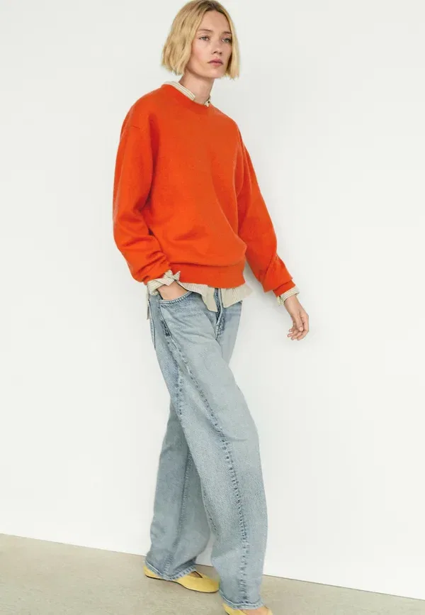 Джемпер из кашемира Jumper Massimo Dutti, оранжевый — фото 3
