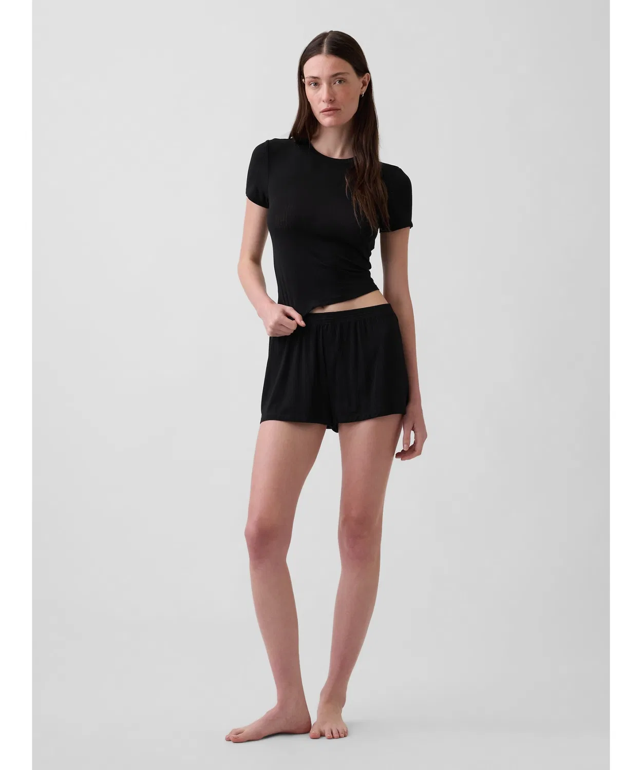 Женские пижамные шорты из модала с мелкой резинкой SoftMade GAP, Black
