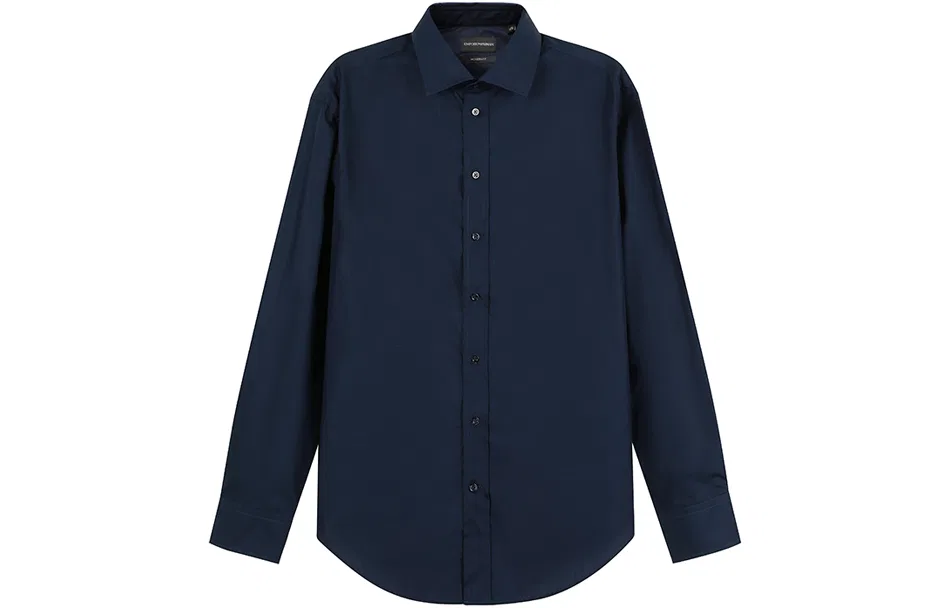Мужская рубашка с длинным рукавом Dark Blue EMPORIO ARMANI
