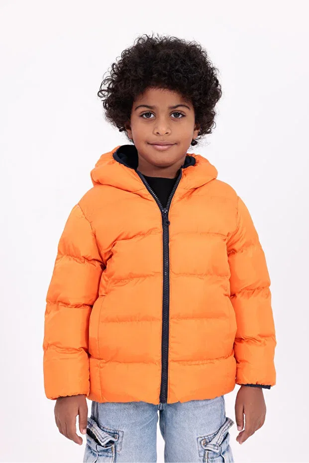 Детская куртка пуховик с капюшоном Roba Kids, Orange — фото 4